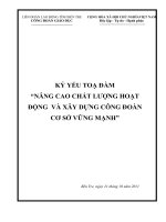 KỶ YẾU TOẠ ĐÀM“NÂNG CAO CHẤT LƯỢNG HOẠT ĐỘNG VÀ XÂY DỰNG CÔNG ĐOÀN CƠ SỞ VỮNG MẠNH