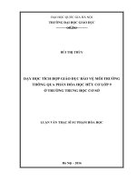 Dạy học tích hợp giáo dục bảo vệ môi trường thông qua phần hóa học hữu cơ lớp 9 ở trường Trung học cơ sở