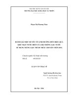 Đánh giá một số yếu tố ảnh hưởng đến hiệu quả khử mặn nước biển của hệ thống lọc nước sử dụng màng lọc thẩm thấu chuyển tiếp (FO)