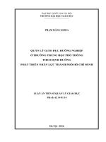 Quản lý giáo dục hướng nghiệp ở trường trung học phổ thông theo định hướng phát triển nhân lực thành phố Hồ Chí Minh