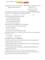 Đề thi học kì 2 môn Vật lý lớp 11 trường THPT Lý Thái Tổ, Bắc Ninh năm học 2016  2017 