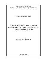 Đảng cộng sản việt nam lãnh đạo quan hệ của việt nam với campuchia từ năm 1993 đến năm 2010 