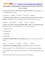 Giải bài tập SGK Tiếng Anh lớp 11 Chương trình mới REVIEW 4 (UNIT 910) 