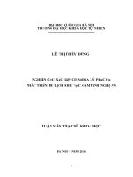 tóm tắt Nghiên cứu các lập cơ sở Địa lý phục vụ phát triển du lịch khu vực Phía Nam tỉnh Nghệ An