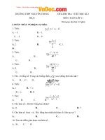Đề kiểm tra 1 tiết học kì 2 môn Toán lớp 11 trường THPT Nguyễn Trung Trực, An Giang năm học 2016  2017 