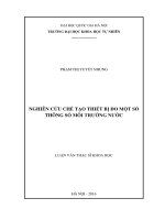 Nghiên cứu chế tạo thiết bị đo một số thông số môi trường nước