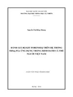 Đánh giá bộ kit ForenSeq trên hệ thống MiSeq FGx ứng dụng trong định danh cá thể người Việt Nam