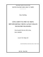 Lồng ghép ứng phó tác động biến đổi khí hậu trong lập quy hoạch thành phố Thanh Hóa (Tài liệu là bản tóm tắt )
