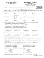 Đề thi học kì 2 môn Toán lớp 11 trường THPT Đa Phúc, Hà Nội năm học 2016  2017 