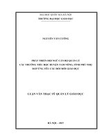 Phát triển đội ngũ cán bộ quản lý các trường tiểu học huyện Tam Nông, tỉnh Phú Thọ đáp ứng yêu cầu đổi mới giáo dục