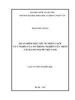 Quan điểm mác xit về nhân cách và ý nghĩa của nó trong nghiên cứu nhân cách con người việt nam 