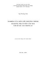 Nghiệm của một lớp phương trình Ellipptic phi tuyến cấp hai với số mũ âm trong R3