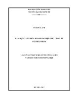 Xây dựng văn hóa doanh nghiệp cho Công ty cổ phần Misa