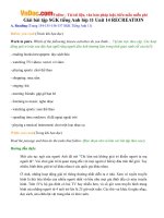 Giải bài tập SGK tiếng Anh lớp 11 Unit 14 RECREATION 