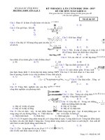Đề thi giữa học kì 2 môn Toán lớp 11 trường THPT Yên Lạc 2, Vĩnh Phúc năm học 2016  2017 