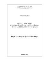 tóm tắt Quản lý hoạt động kiểm tra nội bộ ở các trường Tiểu học huyện Lâm Bình tỉnh Tuyên Quang
