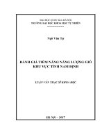 Đánh giá tiềm năng năng lượng gió khu vực tỉnh Nam Định(Tài liệu là bản tóm tắt )