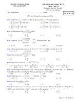Đề thi học kì 2 môn Toán lớp 11 trường THPT Đa Phúc, Hà Nội năm học 2016  2017 
