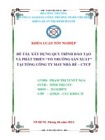 XÂY DỰNG QUY TRÌNH ĐÀO TẠO VÀ PHÁT TRIỂN “TỔ TRƢỞNG SẢN XUẤT” TẠI TỔNG CÔNG TY MAY NHÀ BÈ – CTCP