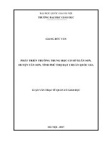 Phát triển trường Trung học cơ sở Xuân Sơn, huyện Tân Sơn, tỉnh Phú Thọ đạt chuẩn quốc gia
