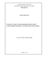 Sử dụng tư liệu vệ tinh MODIS đánh giá chất lượng không khí khu vực đồng bằng sông Hồng