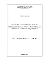 Quản lý hoạt động bồi dưỡng giáo viên Trung học cơ sở huyện Yên Sơn, tỉnh Tuyên Quang theo yêu cầu đổi mới giáo dục hiện nay