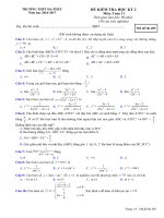Đề thi học kì 2 môn Toán lớp 11 trường THPT Đa Phúc, Hà Nội năm học 2016  2017 