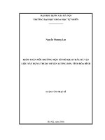 Kiểm toán môi trường một số mỏ khai thác đá vật liệu xây dựng thuộc huyện Lương Sơn, tỉnh Hòa Bình  (Tài liệu là bản tóm tắt )