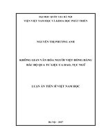 Không gian văn hóa người việt đồng bằng bắc bộ qua tư liệu ca dao, tục ngữ 