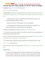 Giải bài tập SGK Tiếng Anh lớp 11 Unit 10: Nature in Danger 