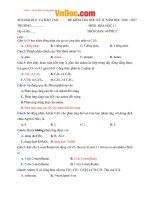 Đề thi học kì 2 môn Hóa học lớp 11 năm học 2016  2017 