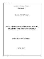 Pháp luật Việt Nam về sinh con bằng kỹ thuật thụ tinh trong ống nghiệm