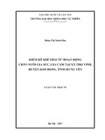 Kiểm kê khí thải từ hoạt động chăn nuôi gia súc, gia cầm tại xã Thọ Vinh, huyện Kim Động, tỉnh Hưng Yên
