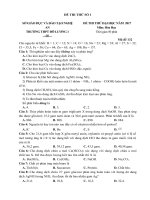10 ĐỀ, ĐÁP ÁN VÀ HƯỚNG DẪN GIẢI CHI TIẾT  THI THỬ THPT QG 2017 MÔN HÓA HỌC