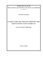 Vai trò của khoa học trong quá trình phát triển kinh tế tri thức ở việt nam hiện nay (Tóm tắt  trích đoạn)