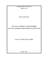 Kỷ luật lao động và trách nhiệm kỷ luật lao động trong pháp luật việt nam (tóm tắt  trích đoạn)