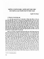 Những cơ sở xã hội   ngôn ngữ cho việc xây dựng luật ngôn ngữ ở việt nam (Tóm tắt  trích đoạn)