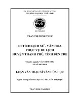 Di tích lịch sử   văn hóa phục vụ du lịch huyện thạnh phú, tỉnh bến tre (tóm tắt  trích đoạn)