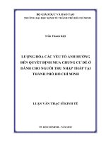 Lượng hóa các yếu tố ảnh hưởng đến quyết định mua chung cư để ở dành cho người thu nhập thấp tại Thành phố Hồ Chí Minh