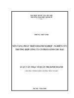 Nền tảng phát triển doanh nghiệp – nghiên cứu trường hợp công ty cổ phần gốm chu đậu (tóm tắt  trích đoạn)