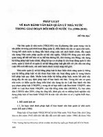 Pháp luật về ban hành văn bản quản lý nhà nước trong giai đoạn đổi mới ở nước ta (1986 2010) (Tóm tắt  trích đoạn)