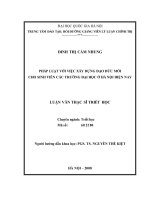 Pháp luật với việc xây dựng đạo đức mới cho sinh viên các trường đại học ở hà nội hiện nay (Tóm tắt  trích đoạn)