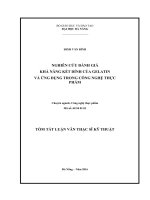 Nghiên cứu đánh giá khả năng kết dính của gelatin và ứng dụng trong công nghệ thực phẩm
