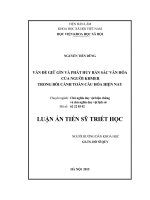 Vấn đề giữ gìn và phát huy bản sắc văn hóa của người khmer trong bối cảnh toàn cầu hóa hiện nay (Tóm tắt  trích đoạn)
