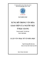 Xưng hô trong văn hóa giao tiếp của người việt ở hậu giang (Tóm tắt  trích đoạn)