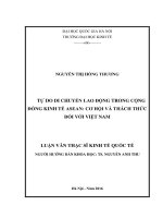 Tự do di chuyển lao động trong cộng đồng kinh tế ASEAN cơ hội và thách thức đối với việt nam (Tóm tắt  trích đoạn)