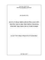 Quản lý hoạt động bồi dưỡng giáo viên trường trung học phổ thông thanh ba tỉnh phú thọ theo chuẩn nghề nghiệp (tóm tắt  trích đoạn)
