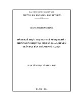 Đánh giá thực trạng thuế sử dụng đất phi nông nghiệp tại một số quận, huyện trên địa bàn thành phố hà nội (tóm tắt  trích đoạn)