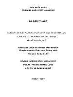 Nghiên cứu khả năng sản xuất của một số tổ hợp lợn lai giữa cái VCNMS15 với đực ngoại ở Thừa Thiên Huế (tt)