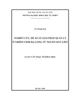 Nghiên cứu, đề xuất giải pháp quản lý ô nhiễm vịnh hạ long từ nguồn đất liền (Tóm tắt  trích đoạn)